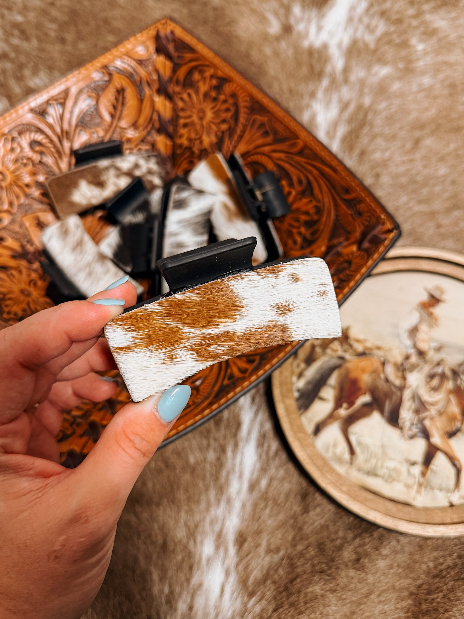 Cowhide Claw Clip