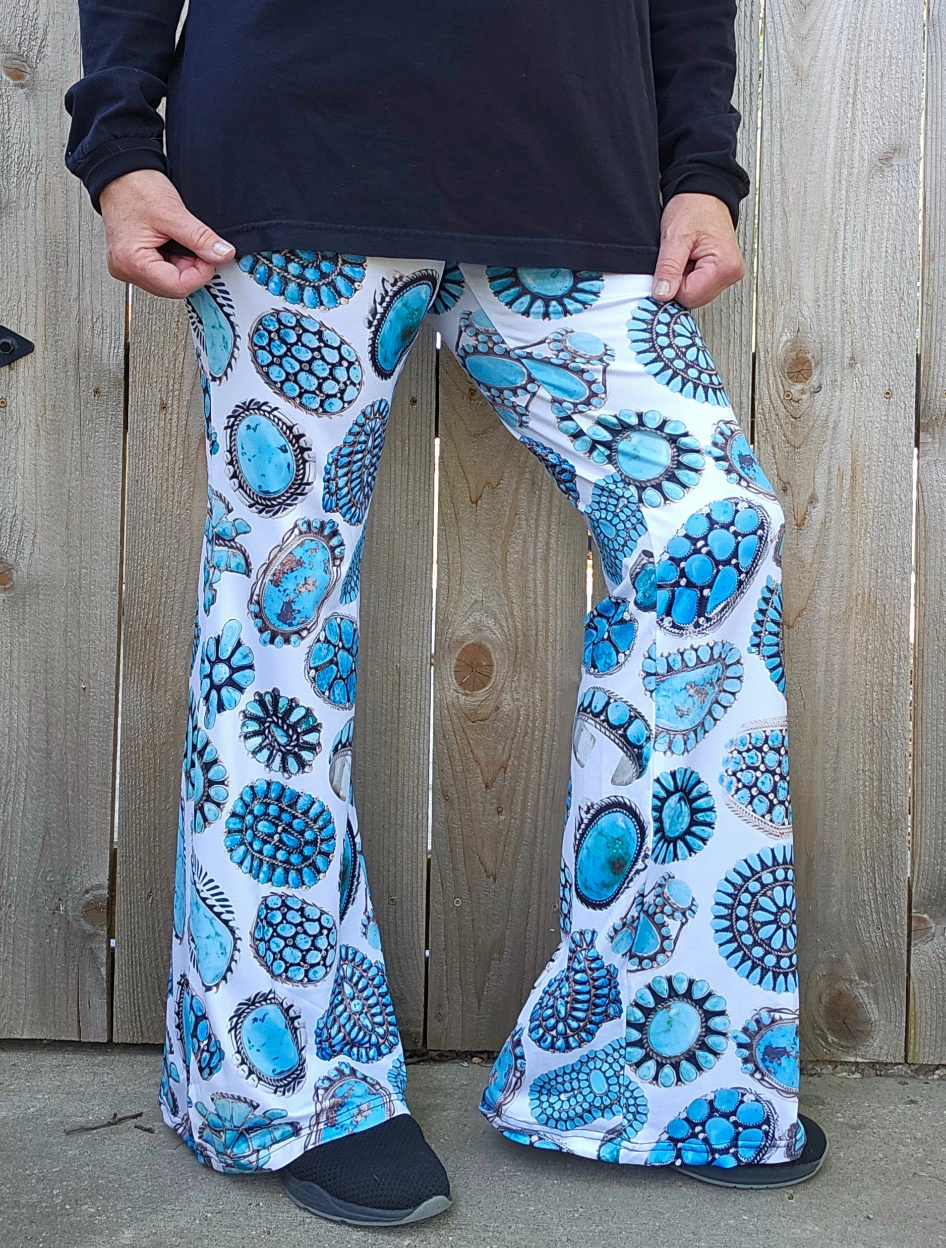 Baha Ranch All Turquoise Flare Pants