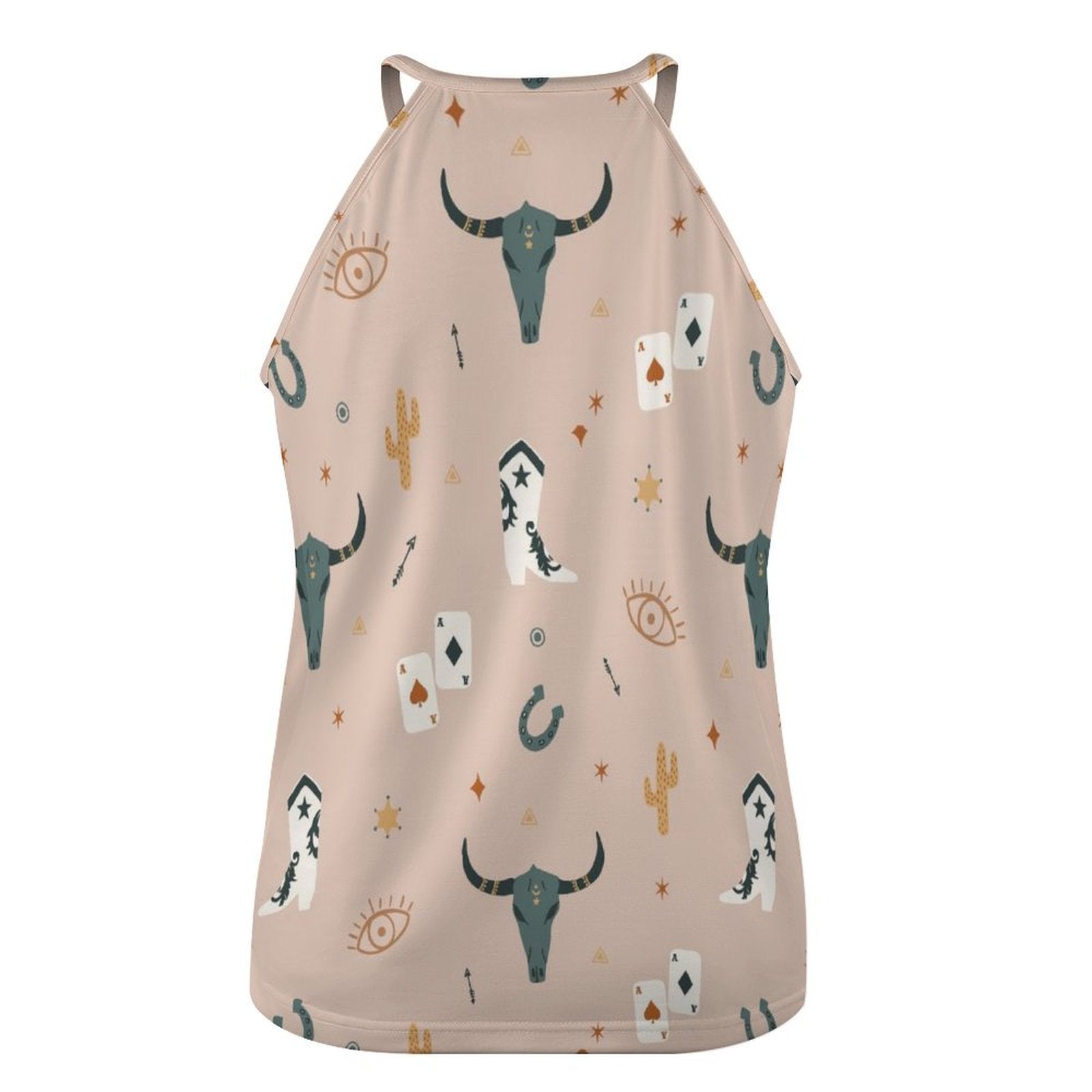 Baha Ranch Cow Skull Western Tank Top