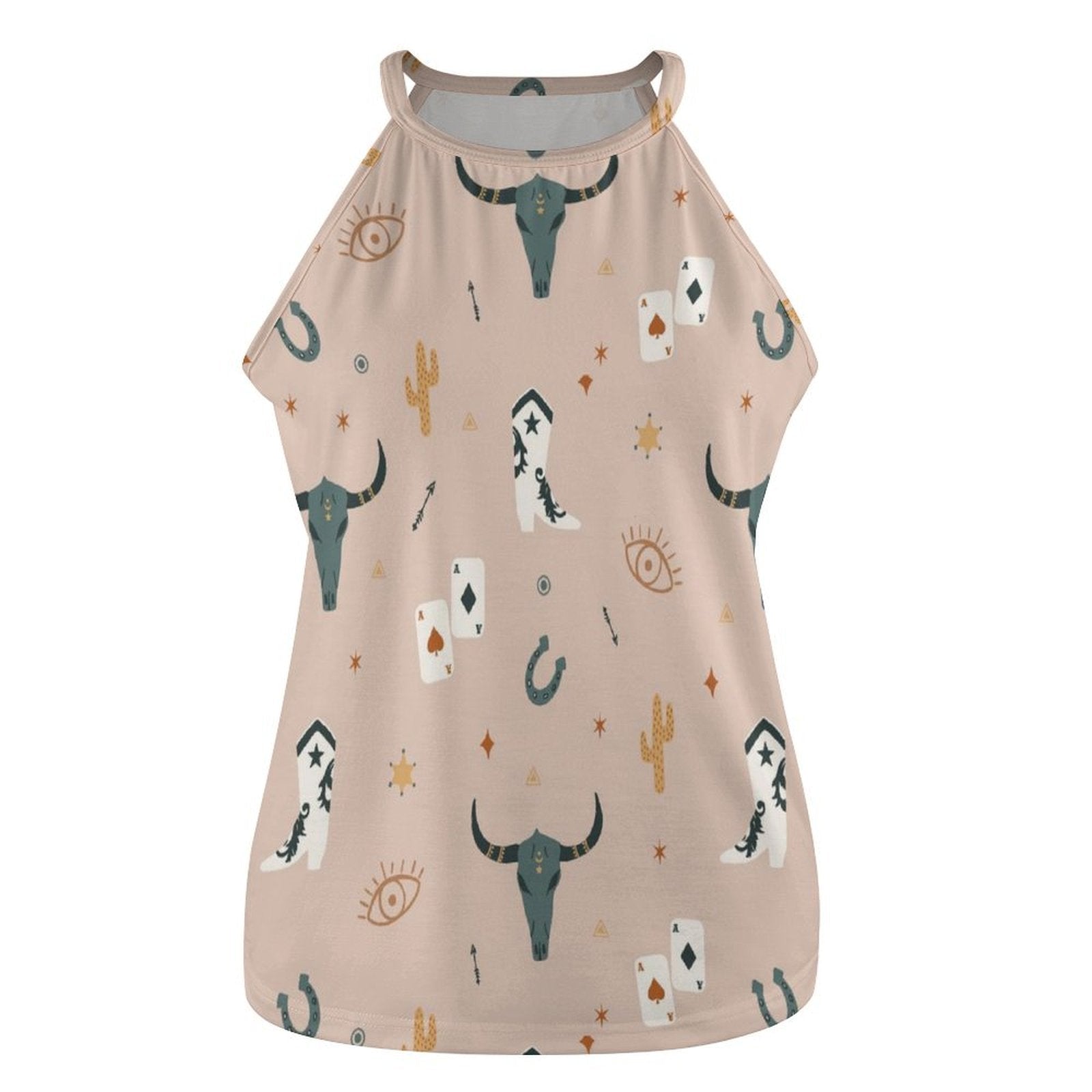 Baha Ranch Cow Skull Western Tank Top