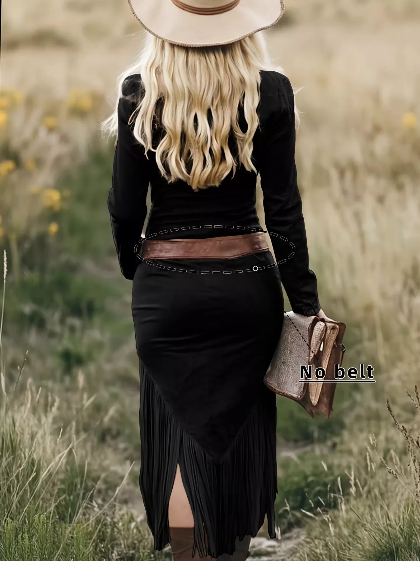 Country Cowgirl Night Out Zip Front Long Sleeve Fringe Dress