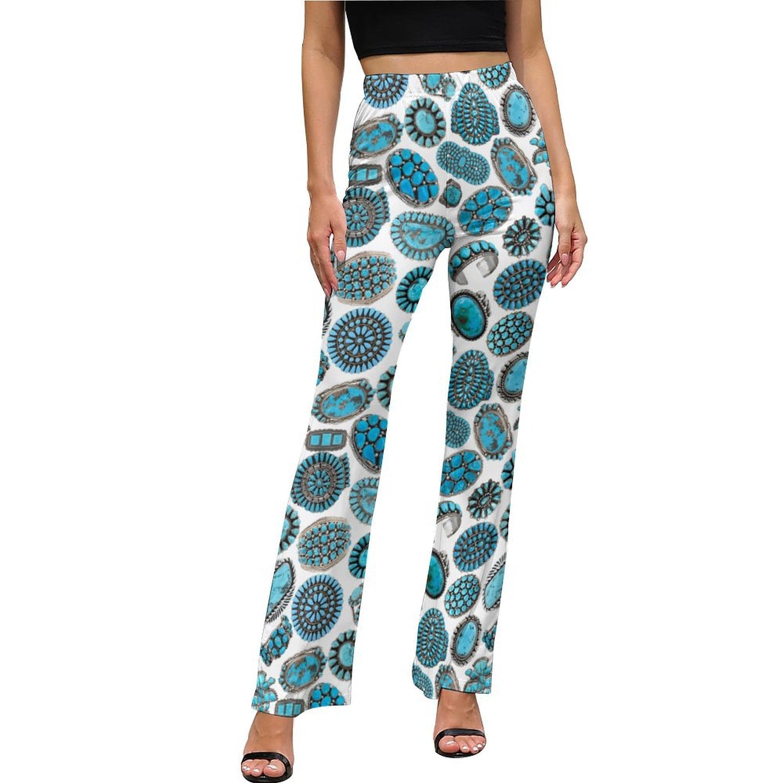 Baha Ranch All Turquoise Flare Pants